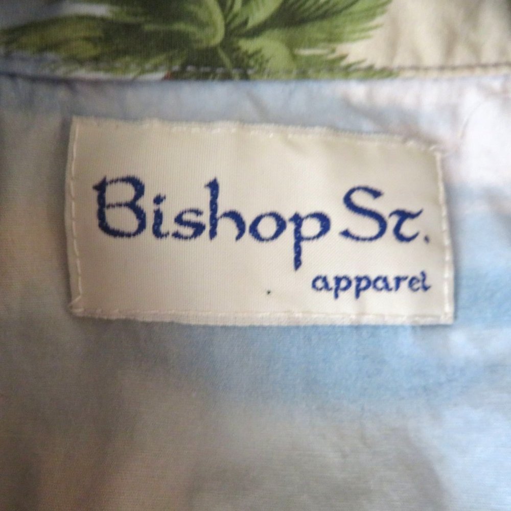Vintage 60s Bishop St Hawaiian Aloha Shirt Men's Matching Pocket Coconut Button - Picture 9 of 10